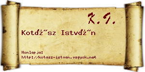 Kotász István névjegykártya
